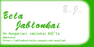 bela jablonkai business card